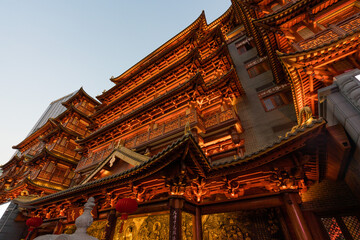 Fototapeta na wymiar The traditional ancient architecture in Guangzhou is a big Buddhist temple built in the Southern Han Dynasty
