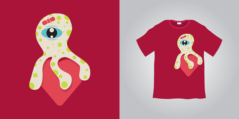 Octopus t shirt design vector illustration