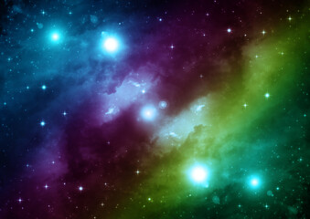 galaxy in a free space. 3D rendering