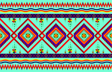 geometrical seamless pattern with elements. there are purple, red, yellow and light blue in the background.