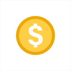 vector image of a coin with a dollar sign