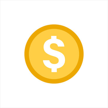 vector image of a coin with a dollar sign