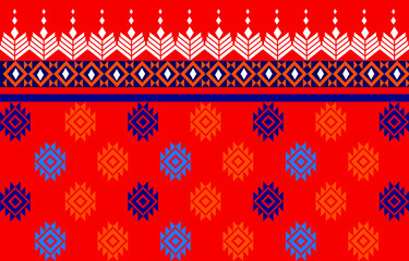 Red, white, yellow, black background design seamless pattern with ribbons.