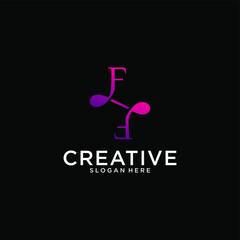 Letter FF icon logo design template.creative initial FF symbol