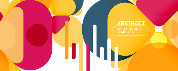Modern geometric round shapes and dynamic lines, abstract background. Vector illustration for placards, brochures, posters and banners