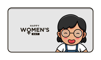 Woman with happy women's day greeting 