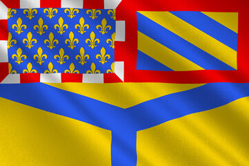 Flag of Yonne in Burgundy, France