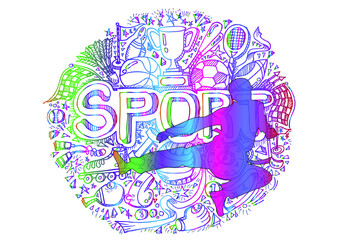 Taekwondo logo design. Set of sports background. Vector illustration.