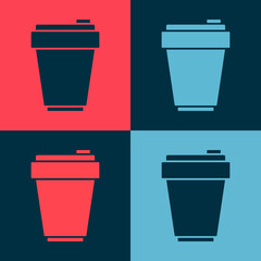 Pop art Fitness shaker icon isolated on color background. Sports shaker bottle with lid for water and protein cocktails. Vector.