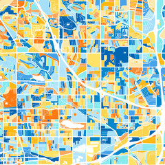 Art map of Westminster, UnitedStates in Blue Orange