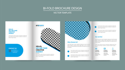 Bifold Brochure Design Template for your Company, Corporate, Business, Advertising, Marketing, Agency, and Internet business.