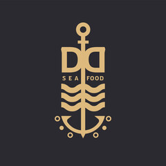 seafood logo. anchor concept