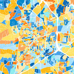 Art map of HighPoint, UnitedStates in Blue Orange