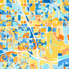 Obraz premium Art map of Centennial, UnitedStates in Blue Orange