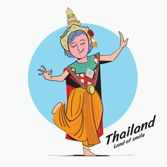 Thai traditional dance - vector