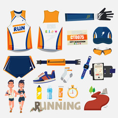 Running sport with equipment