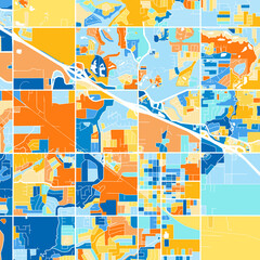 Art map of BrokenArrow, UnitedStates in Blue Orange