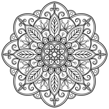 mandala Coloring book. wallpaper design, tile pattern, shirt, greeting card, sticker, lace pattern and tattoo. decoration for  interior design. Vector ethnic oriental circle ornament. white background