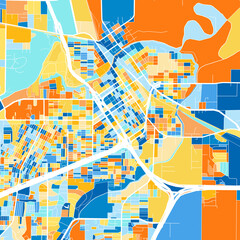 Art map of WichitaFalls, UnitedStates in Blue Orange