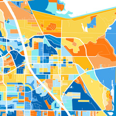 Art map of Lewisville, UnitedStates in Blue Orange
