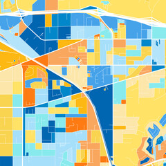 Art map of JurupaValley, UnitedStates in Blue Orange