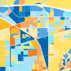 Fototapeta premium Art map of JurupaValley, UnitedStates in Blue Orange