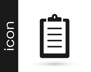 Black Sport training program or fitness plan icon isolated on white background. Vector.