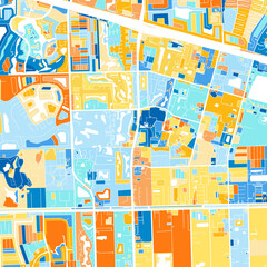 Art map of Davie, UnitedStates in Blue Orange