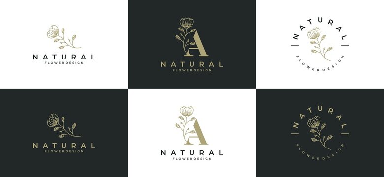 Feminine logo collections, letters logo