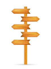 Wooden sign post