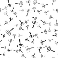 Black Shaving razor icon isolated seamless pattern on white background. Vector.