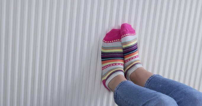 foots of a woman in sock