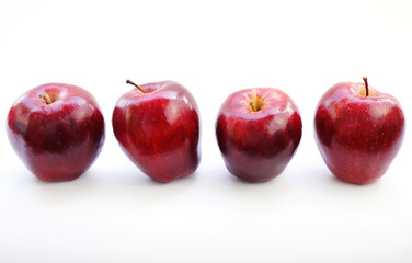 Red apple on white background