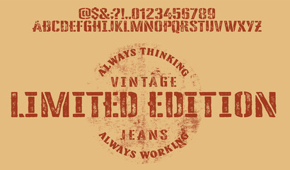 Craft vintage typeface design. Fashion type.