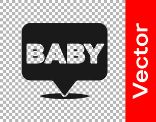 Black Baby icon isolated on transparent background. Vector.