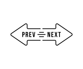 black arrow like thin line prev and next icon