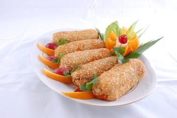 Party food, a sumptuous dinner.