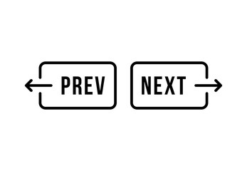 thin line black prev and next button