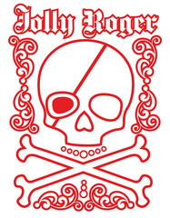 pirate sign, Jolly Roger with skull, grunge vintage design t shirts
