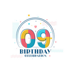 9 Birthday celebration, Modern 9th Birthday design