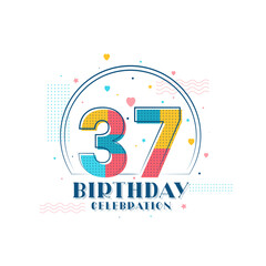 37 Birthday celebration, Modern 37th Birthday design