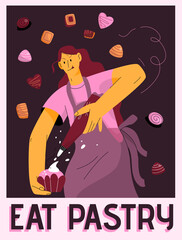Vector poster of Eat Pastry concept