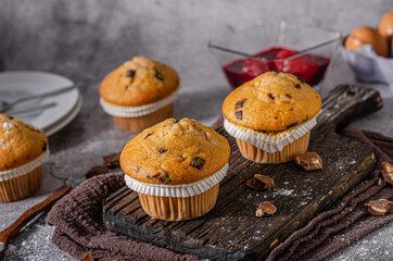 Homemade chocolate muffins