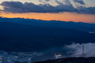 sunrise in the mountains