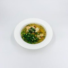 White tareka with vegetable soup