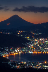 view of the city and Mt. Fuji