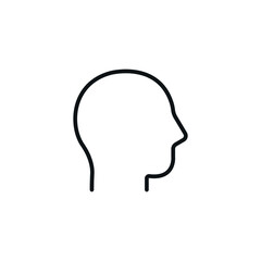 Human Head Sign, Head App Icon - simple line icon vector