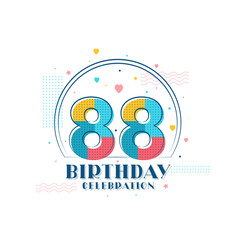 Obraz premium 88 Birthday celebration, Modern 88th Birthday design