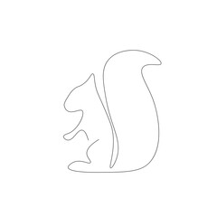 Scuirrelanimal silhouette line drawing, vector illustration