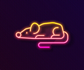 Glowing neon line Experimental mouse icon isolated on black background. Vector.